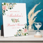 Brautparty Pink Blues Empfang Fotoplatte<br><div class="desc">Brautparty Pink Blush Blues Begrüßungtisch</div>