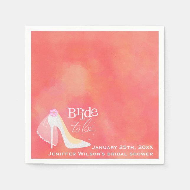 Brautparty Pink Bridge zu Papier Napkin Serviette (Vorderseite)