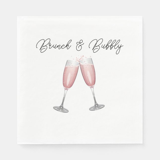 Brautparty "Pink Champagne" Serviette (Vorderseite)