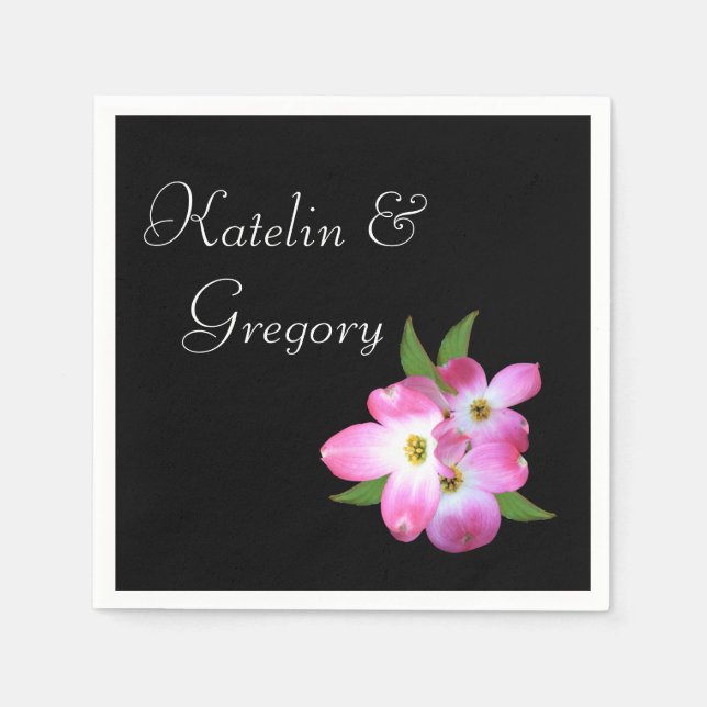 Brautparty Pink Dogwood Napkins Serviette (Vorderseite)