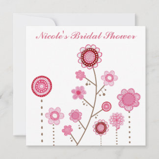 Brautparty Pink Floral Girly Einladung