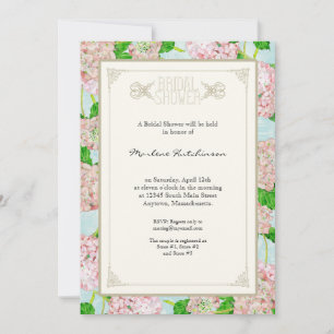 Brautparty Pink Hydrangea Spitzen Floral Formale Einladung