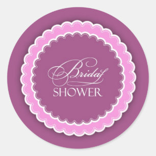 Brautparty Pink Lila Polka Runder Aufkleber