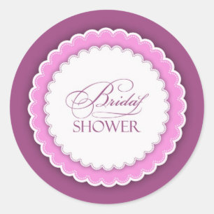 Brautparty Pink Lila Polka Runder Aufkleber