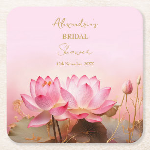 Brautparty Pink Lotus personalisieren Rechteckiger Pappuntersetzer