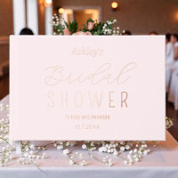 Brautparty Pink Rose Gold Foil Gästebuch