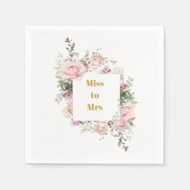 Brautparty Pink Roses Miss zu Mrs. Serviette