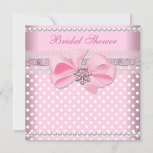 Brautparty Pink Spot Pearl Lace Wedding Einladung