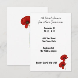 Brautparty Poppy Rote Einladung