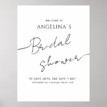 Brautparty Poster in modernem Design.