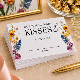 Brautparty Pressed Blume Wie viele Kisses Card Begleitkarte
