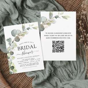 Brautparty QR Code Greenery Eukalyptus Einladung