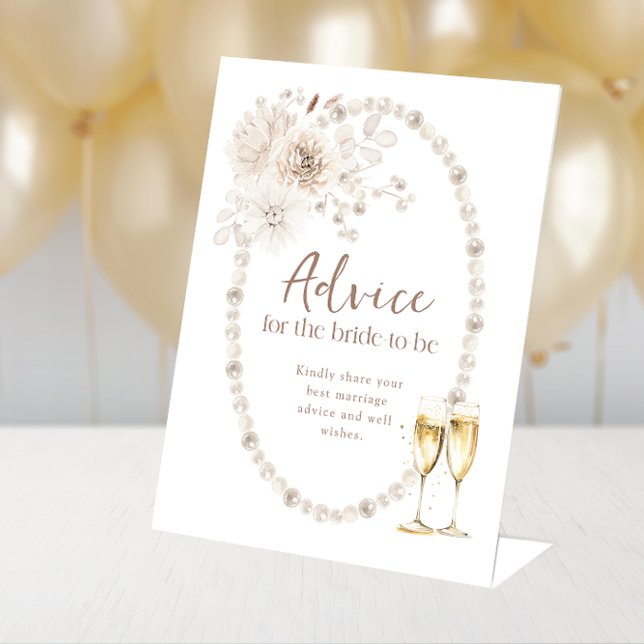 Brautparty-Ratgeber Sockelschild (Bridal Shower Advice Sign
)