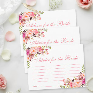 Brautparty-Ratgeberkarte Floral Pink Blush L Postkarte
