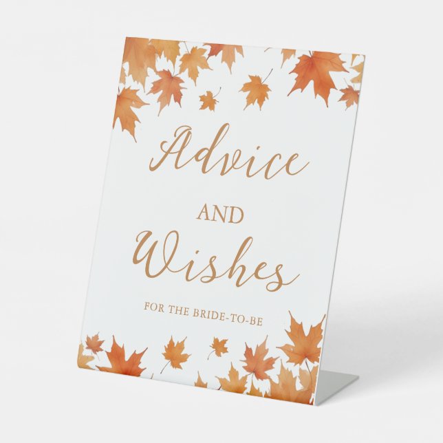 Brautparty-Ratschläge und Wünsche Sockelschild (Vorderseite)