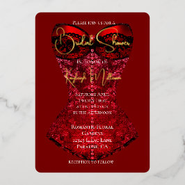 Brautparty Red Black Corset Folieneinladung