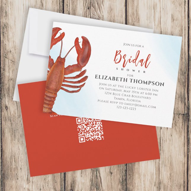 Brautparty Red Lobster QR Code Einladung (Von Creator hochgeladen)