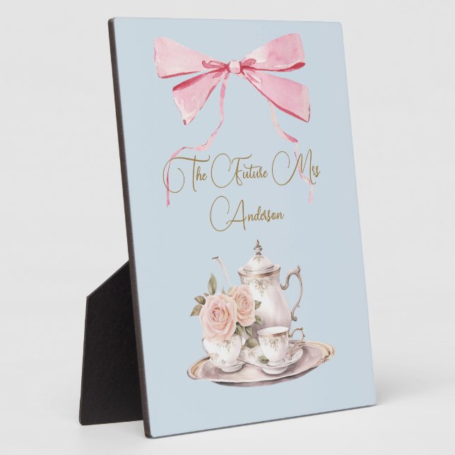 Brautparty Regency Tee Party Rosa Band Fotoplatte (Seite)