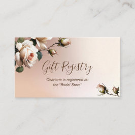 Brautparty-Registrierung für das wunderschöne Blus Begleitkarte