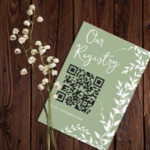 Brautparty-Registrierung für grüne botanische Blät