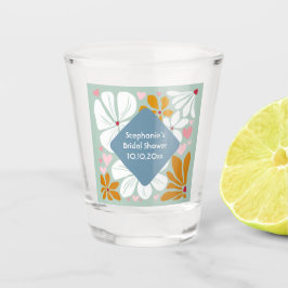 Brautparty Retro Blume groovy 70er Jahre boho Schnapsglas