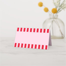 Brautparty Retro Red & Pink Stripes Platzkarte