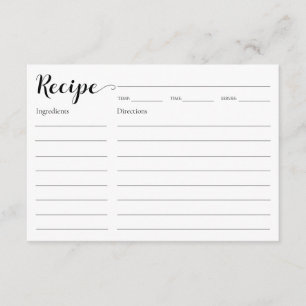 Brautparty Rezept Begleitkarte