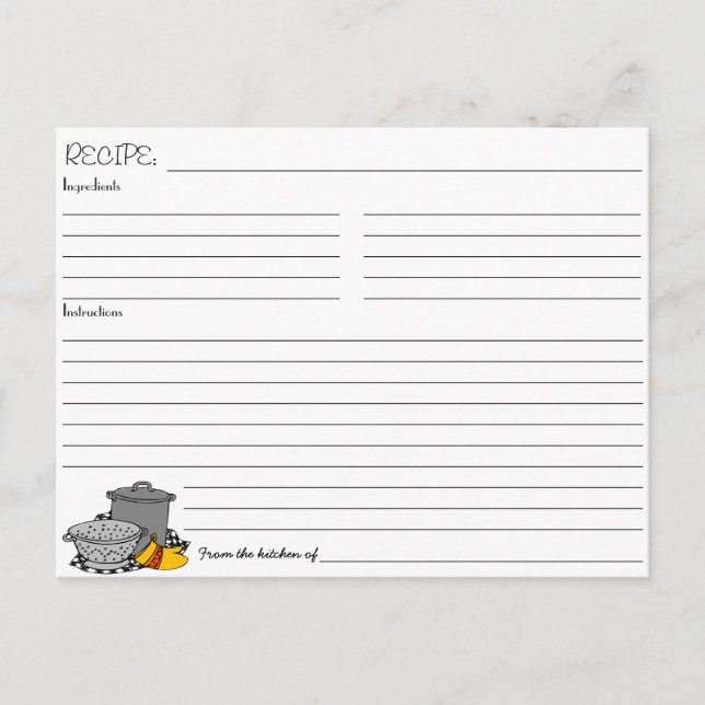 Brautparty Rezept Einladung Postkarte (Vorderseite)