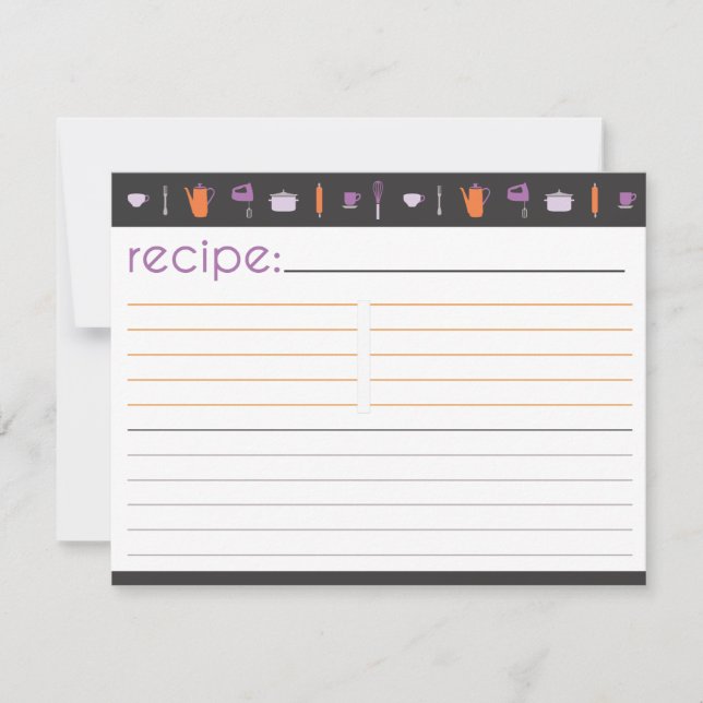 Brautparty-Rezept-Karte (Vorderseite)