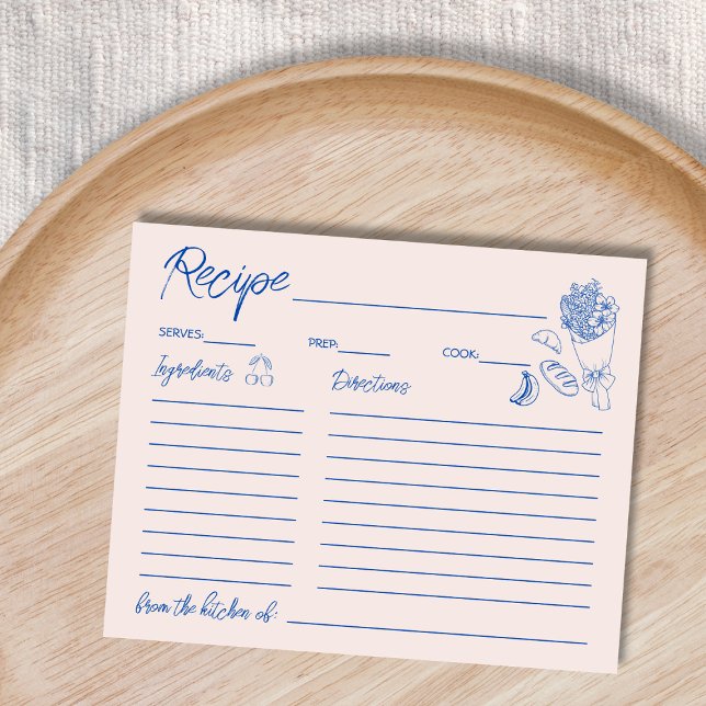 Brautparty-Rezept-Karte (Off The Market Bridal Shower Recipe Card)