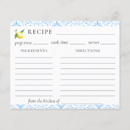 Brautparty-Rezept-Karte für den Mittelmeerraum