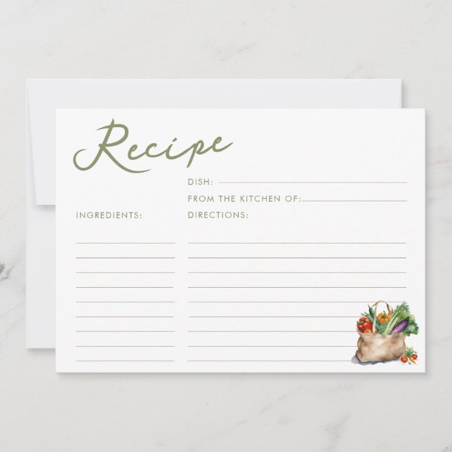 Brautparty-Rezept-Karte für Landwirte Einladung (Vorderseite)