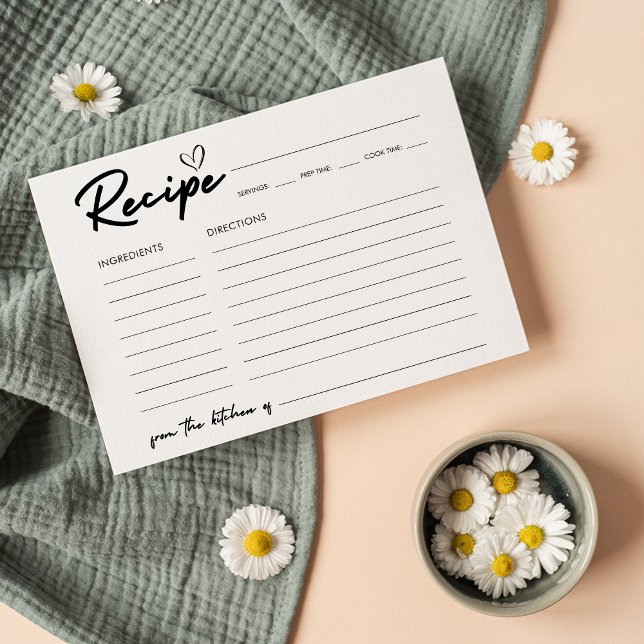 Brautparty-Rezept-Karte für moderne Handschrift (Von Creator hochgeladen)
