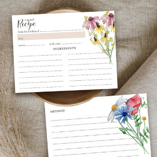 Brautparty-Rezept-Karte für Wildblume Postkarte