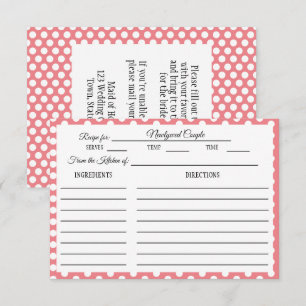 Brautparty Rezept Karte Rosa und Weiß Polka Dot
