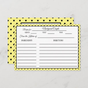 Brautparty Rezept Polka Dot Lemon Gelb RSVP Karte