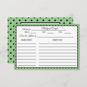 Brautparty Rezept Polka Dot Page Green RSVP Karte