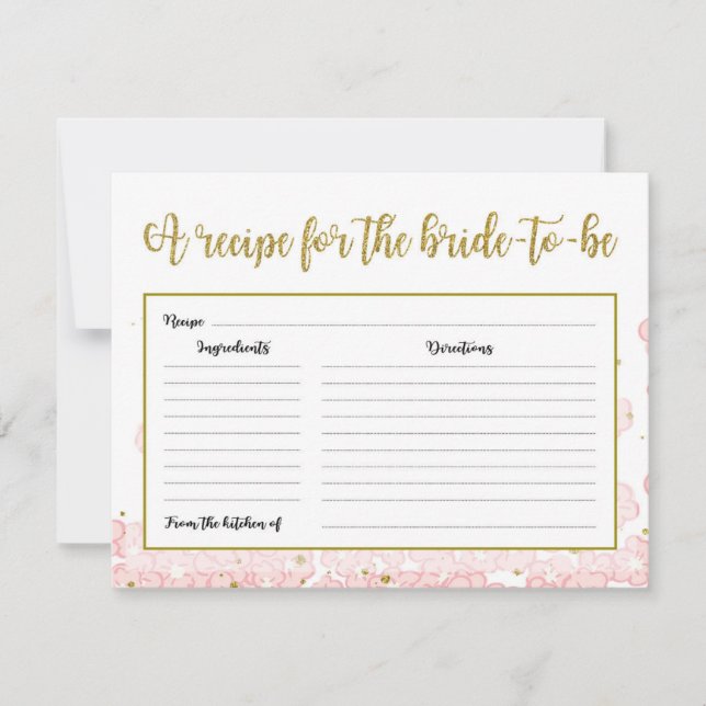 Brautparty Rezept | Rosa und goldene Blüten (Vorderseite)