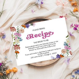 Brautparty-Rezeptanfrage mit Wildblumen Einladung