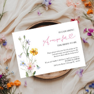 Brautparty-Rezeptanfrage mit Wildblumen Einladung