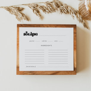 Brautparty-Rezeptkarte im Vintage-Retro-Stil