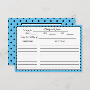 Brautparty Rezpe Card Polka Dot Blue RSVP Karte