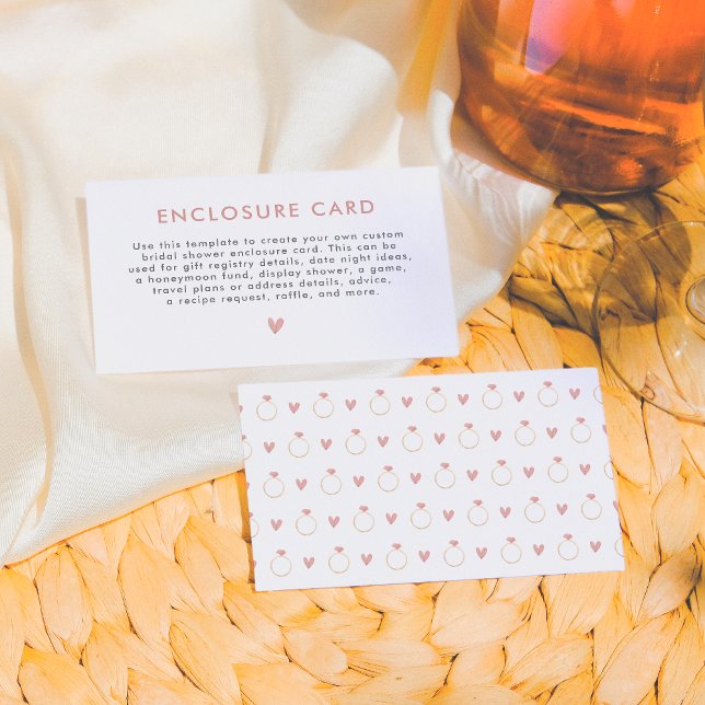 Brautparty Ring & Herz Begleitkarte (Von Creator hochgeladen)