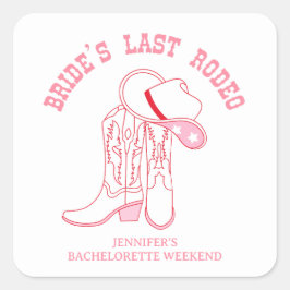 Brautparty Rodeo bachelorette Quadratischer Aufkleber