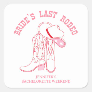 Brautparty Rodeo bachelorette Quadratischer Aufkleber