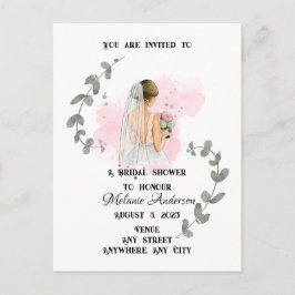 BRAUTPARTY, romantisches Brautthema Postkarte