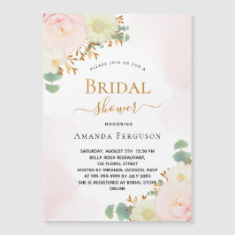 Brautparty Rosa Aquarellflormagen Magnetkarte