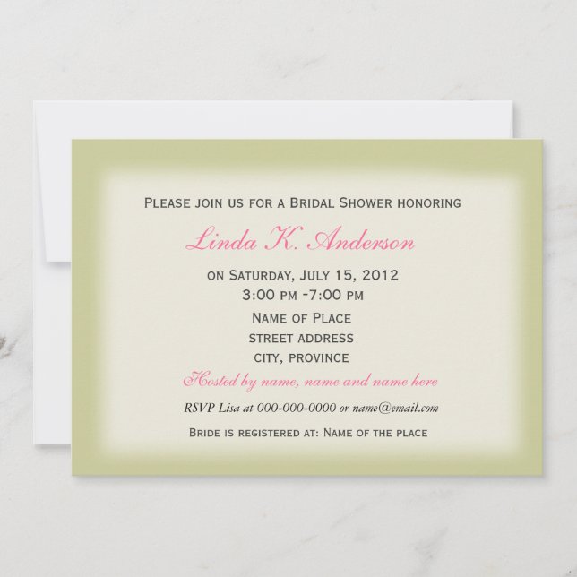 Brautparty, rosa Blume der wilden Rose Einladung (Vorderseite)