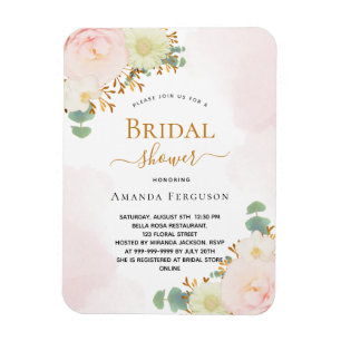 Brautparty Rosa Blume Einladung Magnet