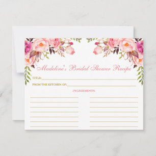Brautparty Rosa Blush Blues Gold Rezept Karte